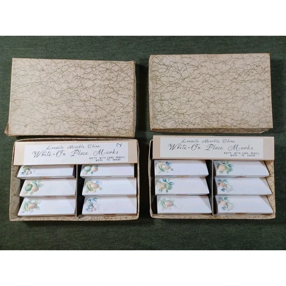 Lenwile‎ Marble China Write-On Place Marks Ardalt Lot Of 2 Sets Of 6